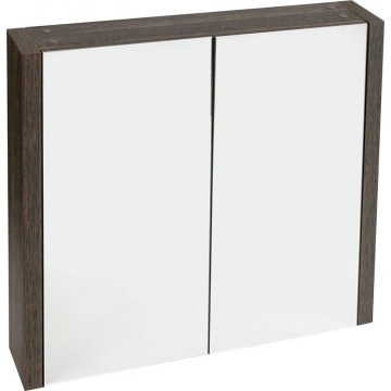 Moscow 750 Bathroom Mirrored Wall Cabinet Dark Wood