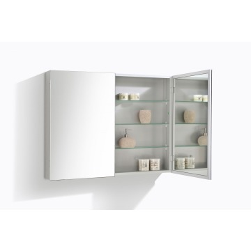 Zenit 600mm to 900mm Double Door Mirrored Aluminium Wall Cabinet