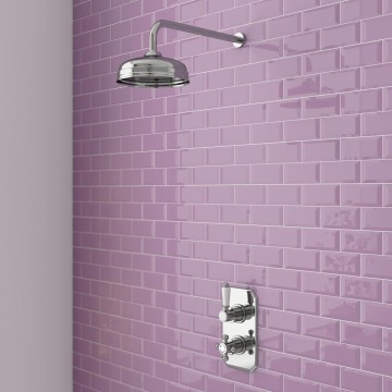 Kensington Traditional Shower Pack with Twin Concealed Thermostatic Shower Valve and 8 inch Rose Head