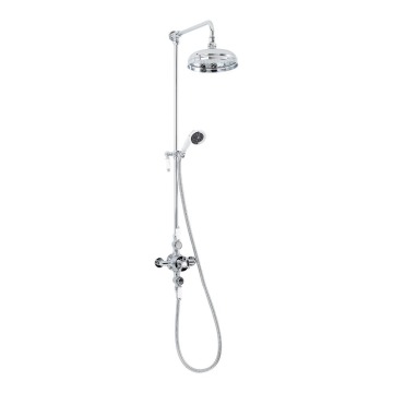 Traditional Thermostatic Exposed Riser Shower Valve With Handset and Hose