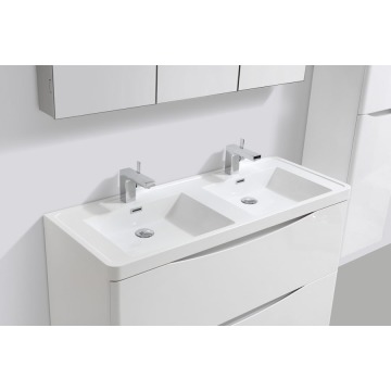 Motiv 1200mm Gloss White Floor Standing Double Basin Vanity Unit