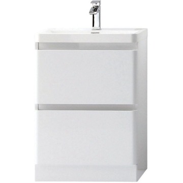 Zenit 600mm White Gloss Floor Standing Bathroom Vanity Unit inc Basin