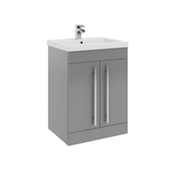 Purity 500mm Floor Standing 2 Door Unit and Basin -Storm Grey