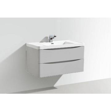 Motiv 900mm Wall Mounted Light Grey Basin Vanity Unit Gloss