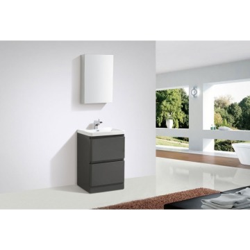 Zenit 600mm Anthracite Grey Gloss Floor Standing Vanity Unit